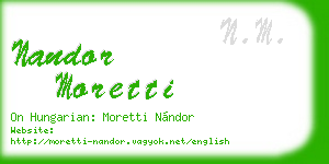 nandor moretti business card